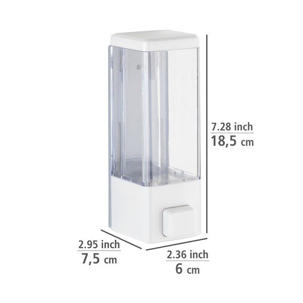 Biely nástenný plastový dávkovač mydla 320 ml Istres – Wenko-image-4