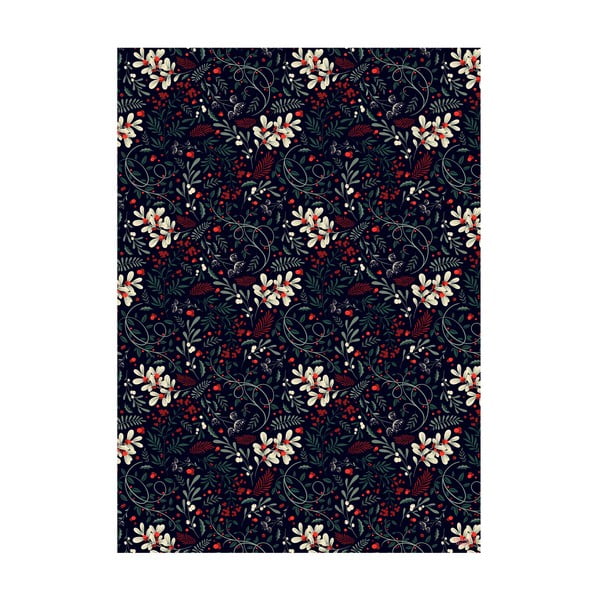5 hárkov čierneho baliaceho papiera eleanor stuart Winter Floral, 50 x 70 cm-image-1
