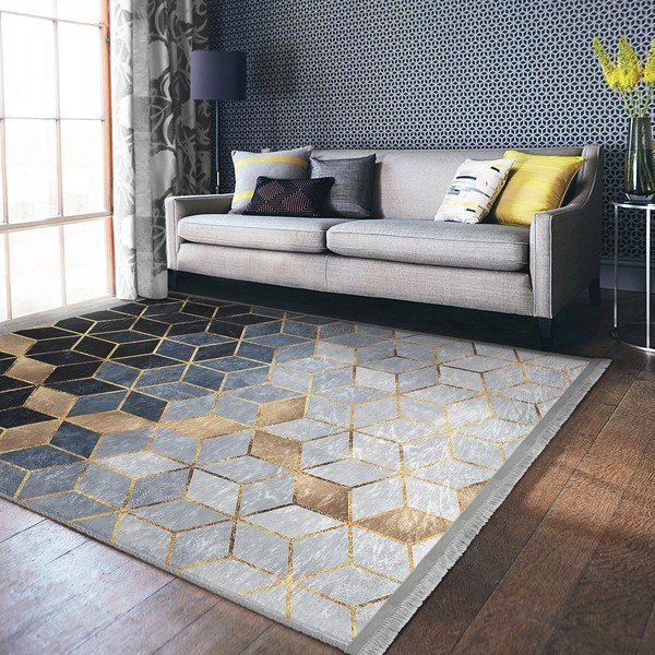 Modro-sivý koberec behúň 80x200 cm - Mila Home-image-4
