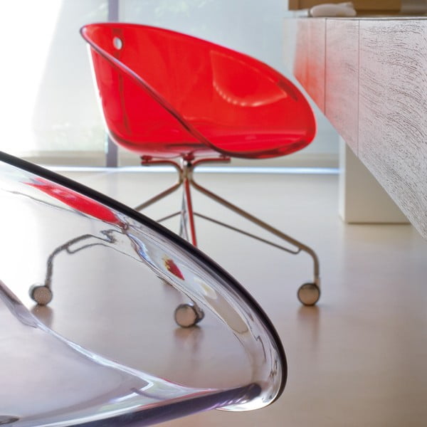 Červená stolička na kolieskach Pedrali Gliss-image-2