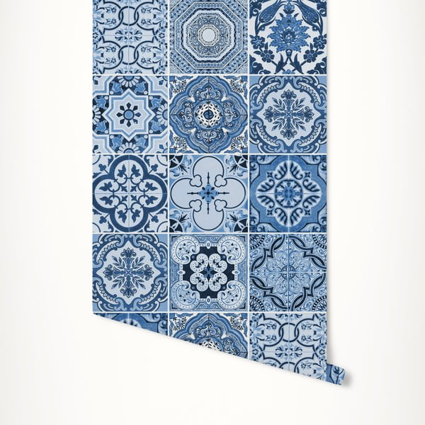 Modrá samolepiaca tapeta LineArtistica Audrey, 60 × 300 cm