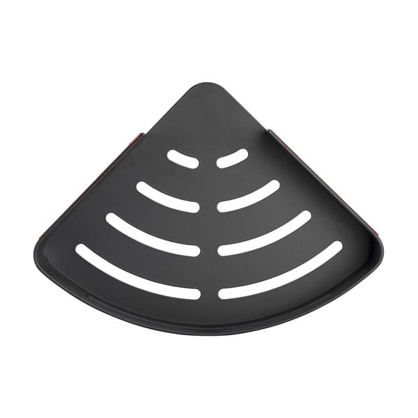 Matne čierna rohová samodržiaca kovová kúpeľňová polička Bivio – Wenko-image-3