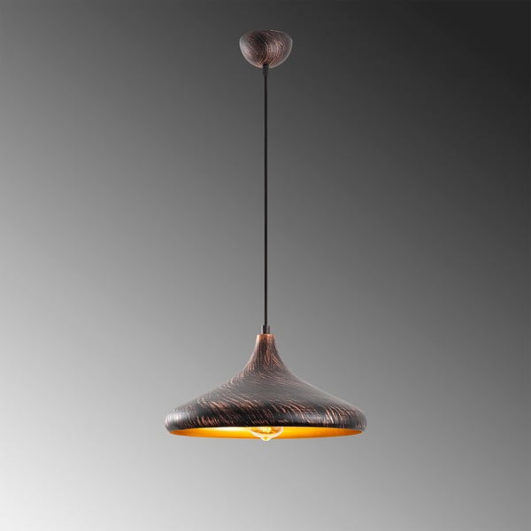 Závesné svietidlo v čiernej a medenej farbe s kovovým tienidlom ø 34 cm Barek – Opviq lights