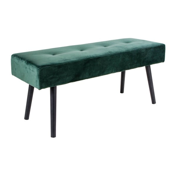 Tmavozelená čalúnená lavica so zamatovým poťahom House Nordic Skiby, 100 × 35 cm-image-2
