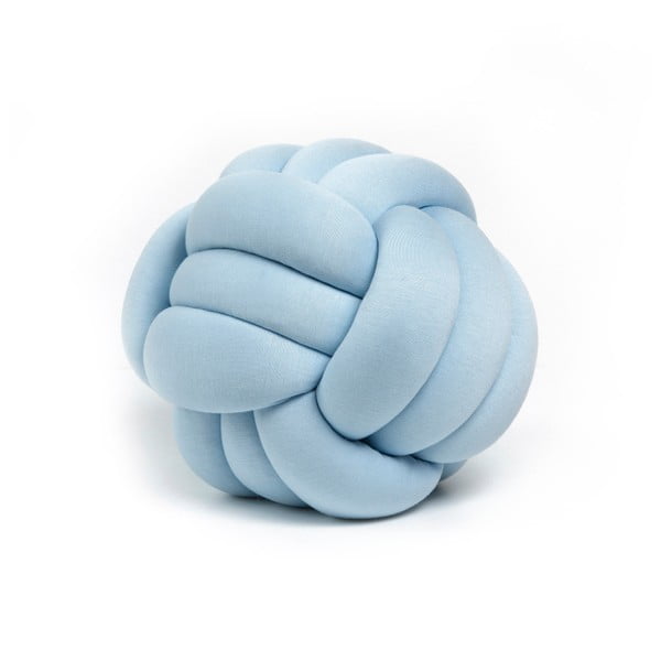 Modrý dekoratívny vankúš Knot, ⌀ 30 cm