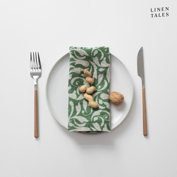 Ľanový obrúsok 40x40 cm Evergreen Damask – Linen Tales
