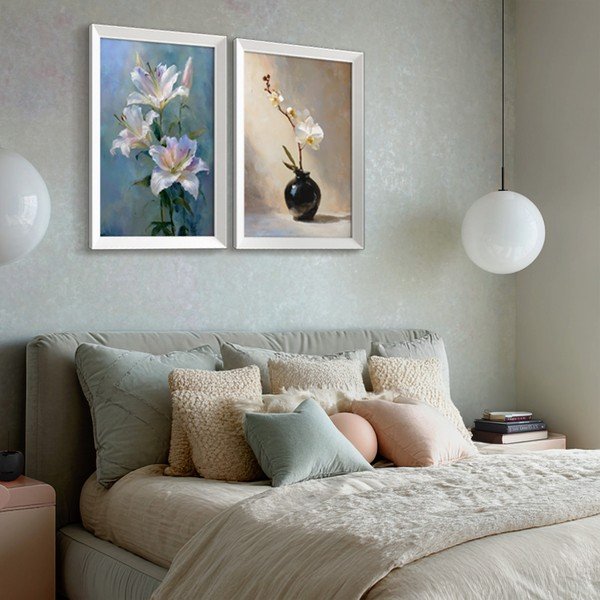 Tlačený obraz s rámom 56x75 cm Lilies – Styler-image-1