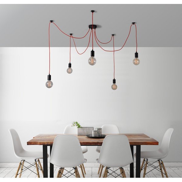 Päťramenné závesné svetlo Spider, červené-image-1