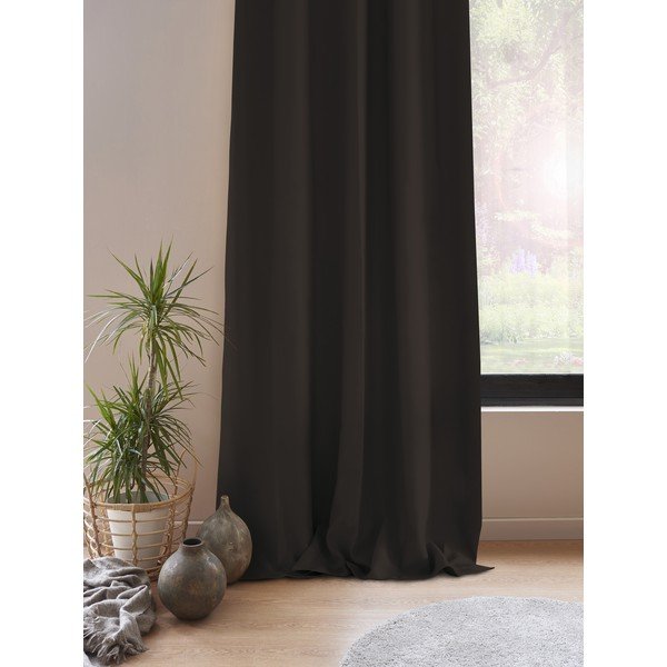 Hnedý záves AmeliaHome Eyelets Brown, 140 x 245 cm-image-1