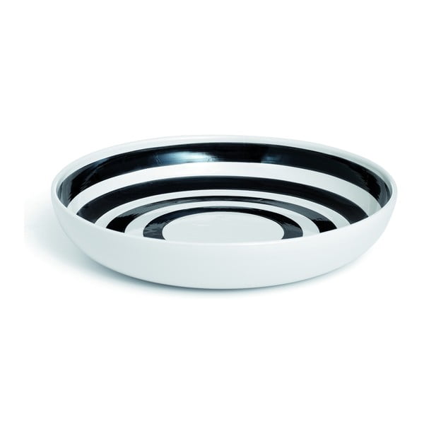 Čierno-biely kameninový tanier Kähler Design Omaggio, ⌀ 30 cm