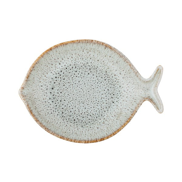 Modrý/béžový servírovací tanier z kameniny Fleur – Bloomingville