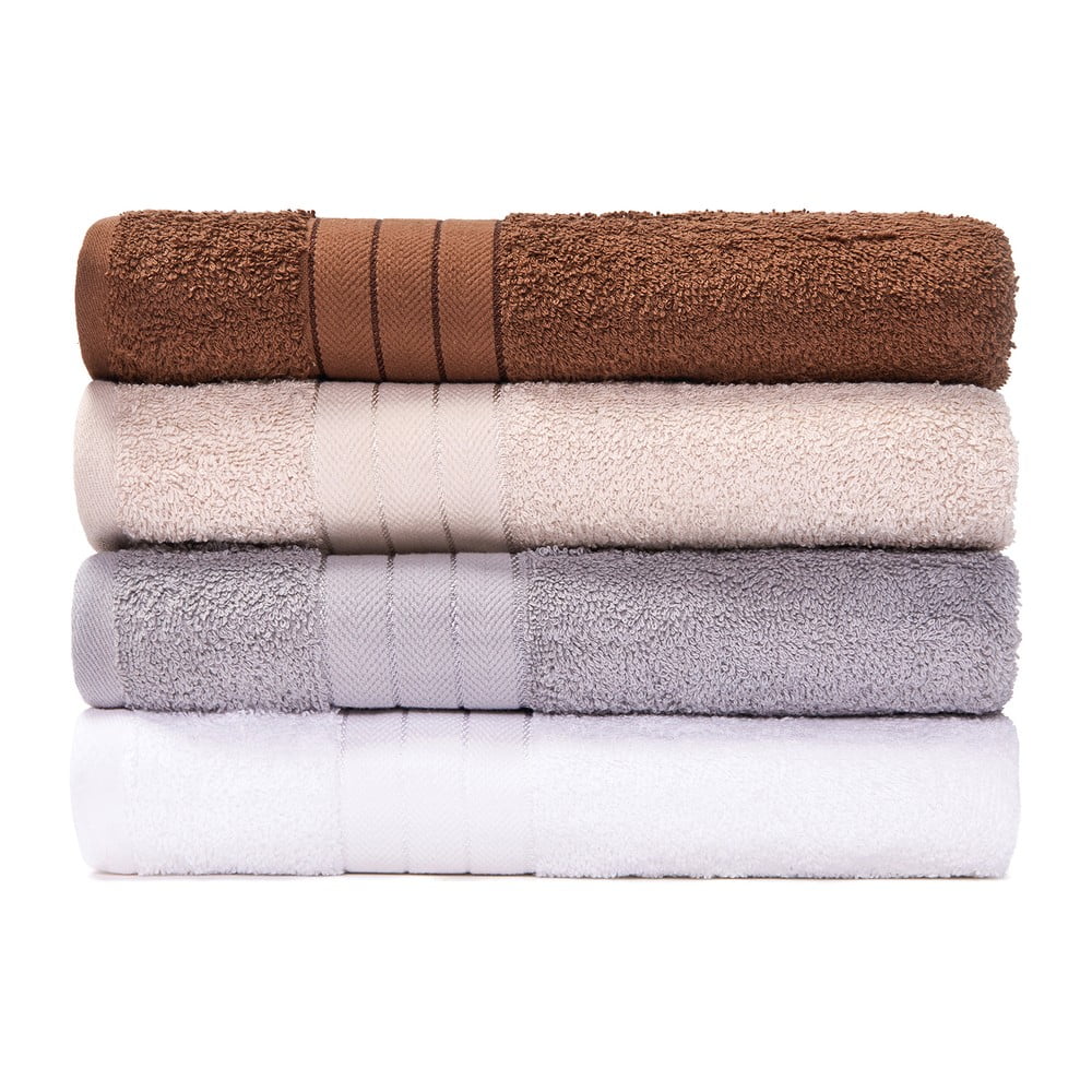Súprava 4 bavlnených uterákov Bonami Selection Como, 50 x 100 cm