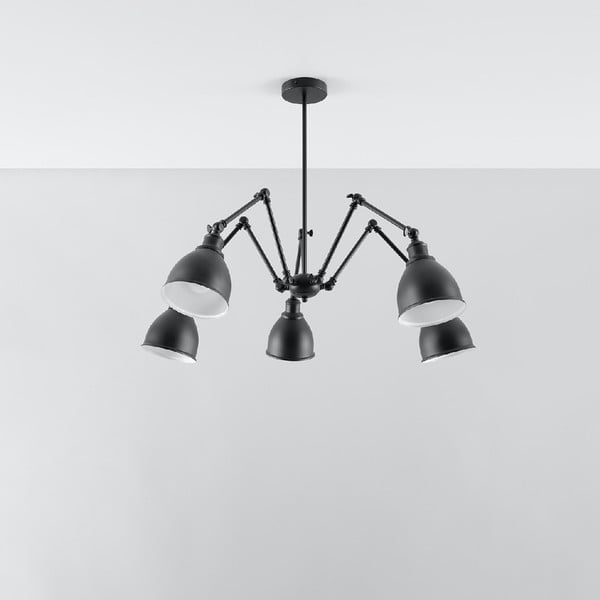 Čierne závesné svietidlo s kovovým tienidlom 70x70 cm Matilda Shade - Sollux-image-2