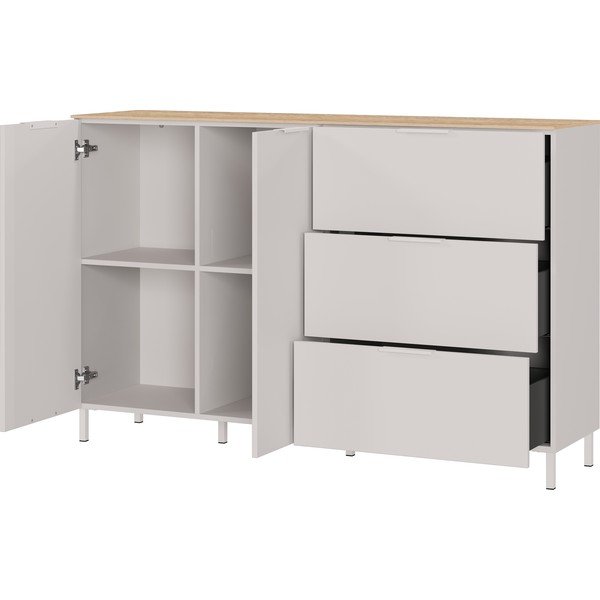 Krémovobiela matná komoda 151x98x40 cm Savoca – Germania-image-2