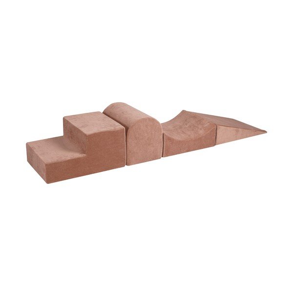 Béžové zamatové penové ihrisko 45x193x30 cm Montessori – Meowbaby