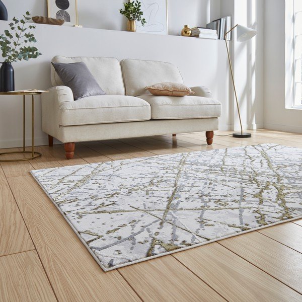 Koberec vo svetlosivo-zlatej farbe 80x150 cm Artemis – Think Rugs-image-2