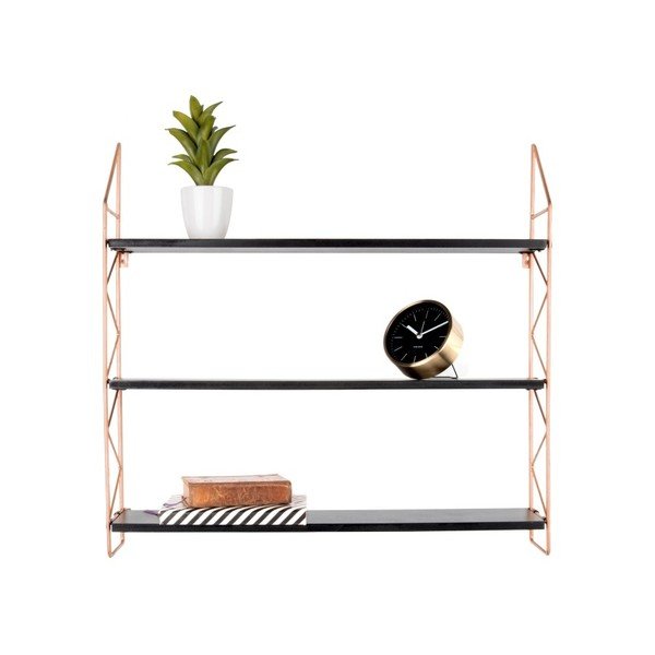 Nástenná polica s konštrukciou v medenej farbe PT LIVING Zig Zag-image-2