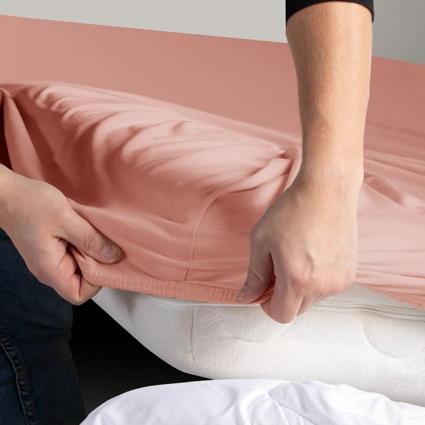 Napínacia plachta broskyňová jersey 240x220 cm Amber – Restilo-image-1