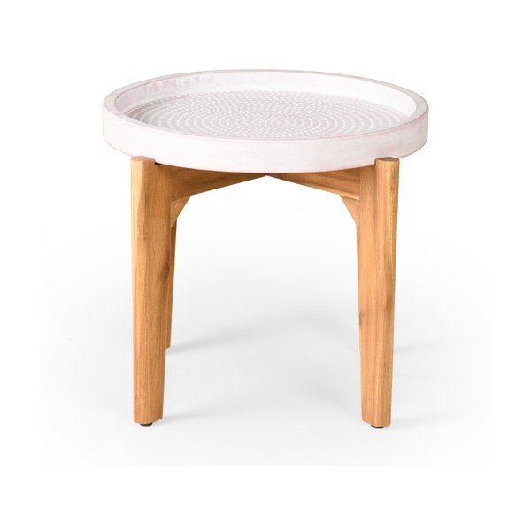 Záhradný stolík s ružovou betónovou doskou Bonami Selection Bari, ø 55 cm-image-1
