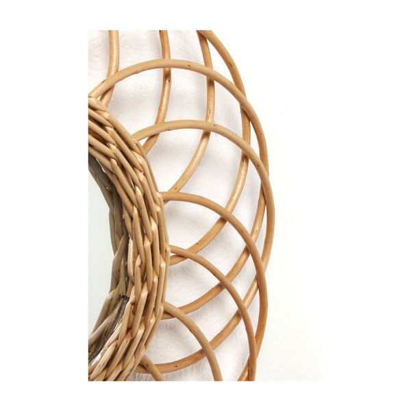 Nástenné zrkadlo s ratanovým rámom Kare Design Swing, Ø 34 cm-image-4