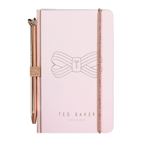 Ružový zápisník s perom Ted Baker Bow