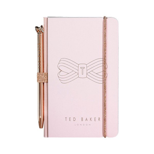Ružový zápisník s perom Ted Baker Bow