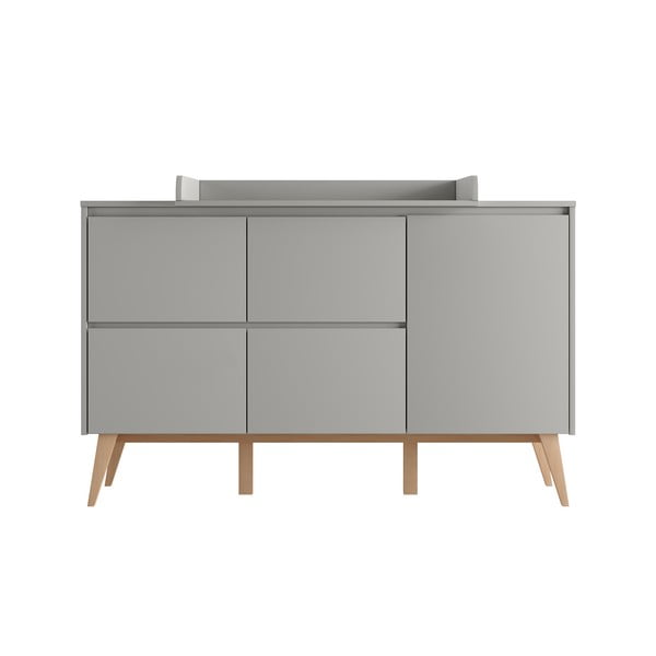 Sivá nízka detská komoda 149x52,5 cm Swing – Pinio-image-2