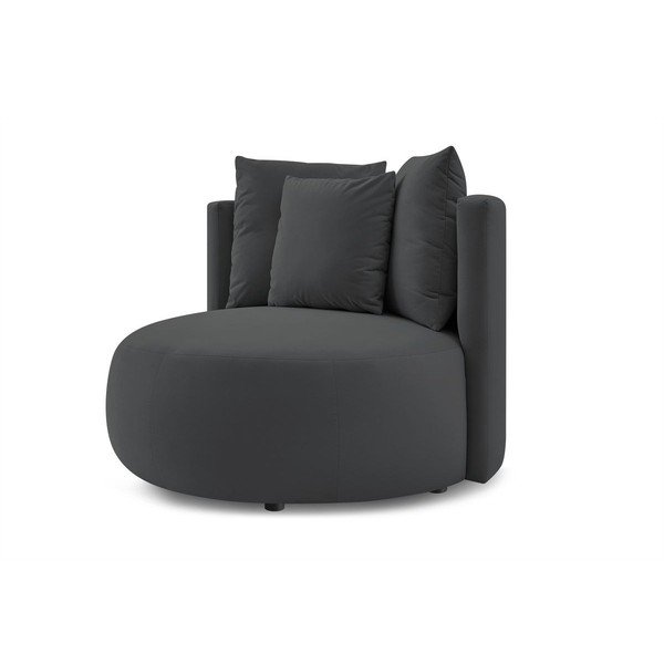 Tmavosivé zamatové kreslo Cesar – Bobochic Paris