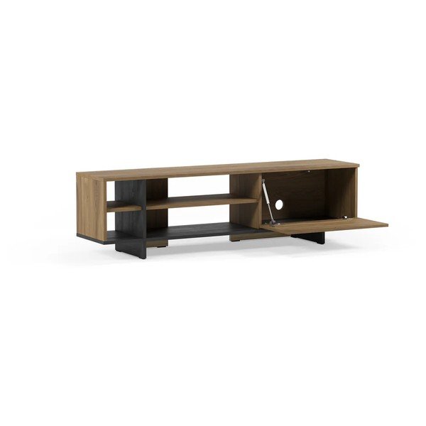 Čierny/v prírodnej farbe TV stolík v dekore duba 160x44x36 cm Cequoia – Marckeric-image-3