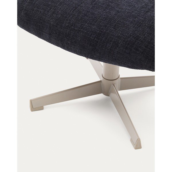 Tmavomodrá ženilková podnožka Teryl – Kave Home-image-4