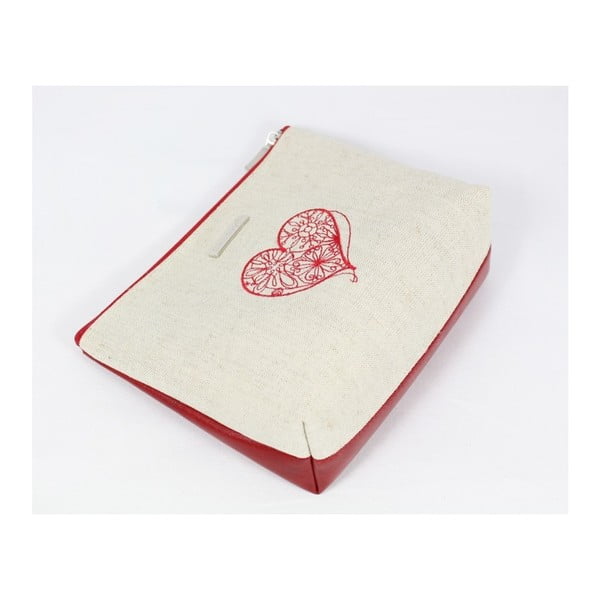 Béžovo-červená kozmetická taštička Dara bags Baggio Big No.497-image-1