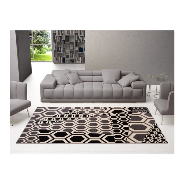 Sivý vzorovaný koberec DECO CARPET Bee, 110 × 170 cm