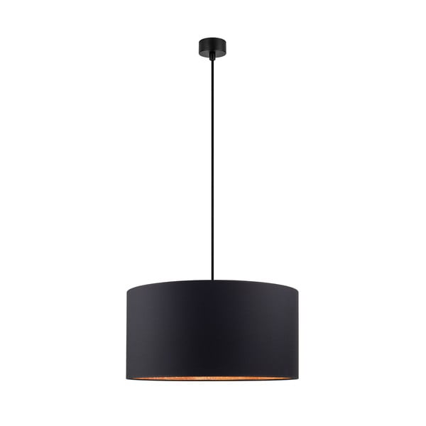 Čierne závesné svietidlo s vnútrom v medenej farbe Sotto Luce Mika, ∅ 50 cm