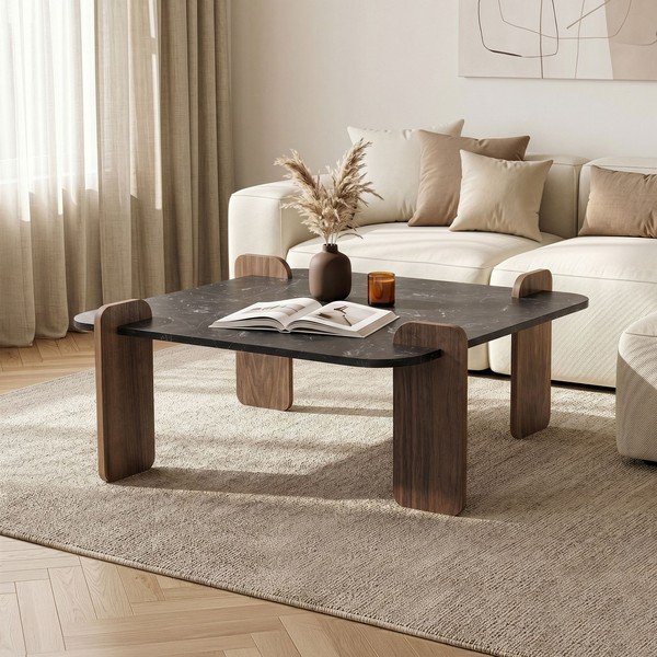 Čierny konferenčný stolík 90x90 cm Marais – Nordure-image-1