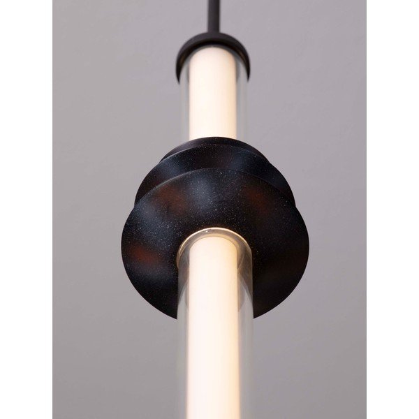Matne čierne keramické LED závesné svietidlo so stmievačom s tienidlom z akrylového skla ø 8 cm Stalactite – Nova Luce-image-2