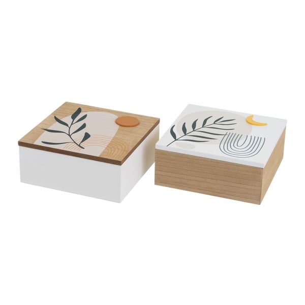 Dekoratívne úložné boxy s vekom v súprave 2 ks ø 20x8,5 cm – Casa Selección
