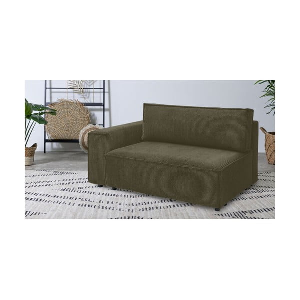 Svetlozelený menčestrový modul pohovky (ľavý roh) Nihad modular – Bobochic Paris-image-1