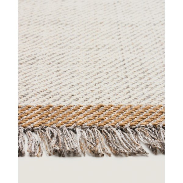 Krémový ručne tkaný vlnený koberec 200x300 cm Brina – Kave Home-image-3