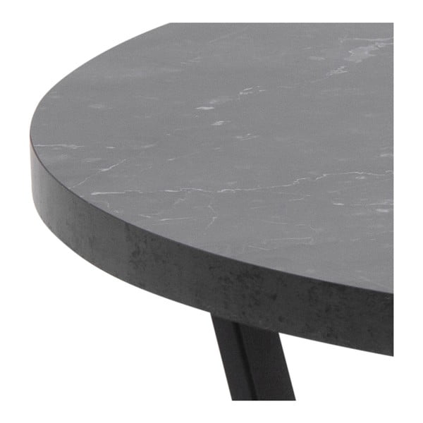 Čierny konferenčný stôl s doskou v mramorovom dekore Actona Amble, ⌀ 77 cm-image-1