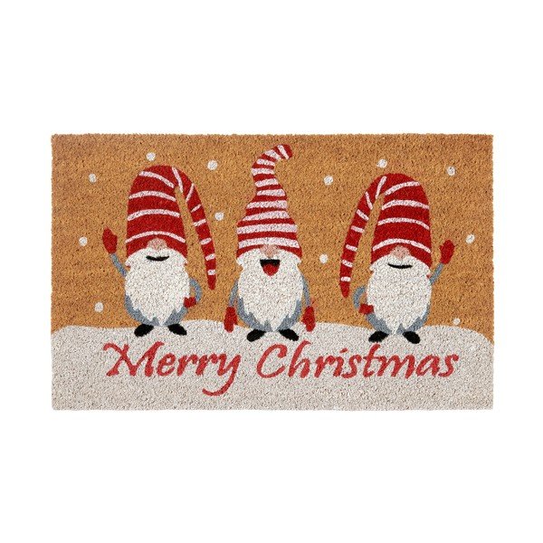 Rohožka s vianočným motívom z kokosového vlákna 40x70 cm Christmas Gnomes – Hanse Home