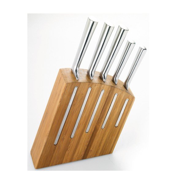Súprava 5 nožov a stojana z bambusového dreva Jean Dubost-image-1