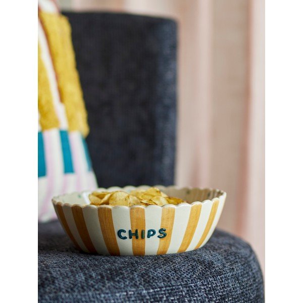 Žltá/krémová keramická misa ø 24 cm Chip – Bloomingville-image-1