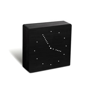 Čierny budík s bielym LED displejom Gingko Analogue Click Clock