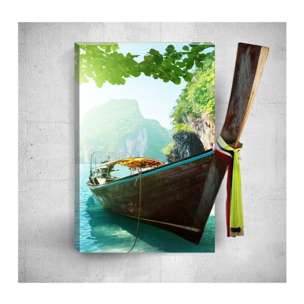 Nástenný 3D obraz Mosticx Tropical Boat Voyage, 40 × 60 cm