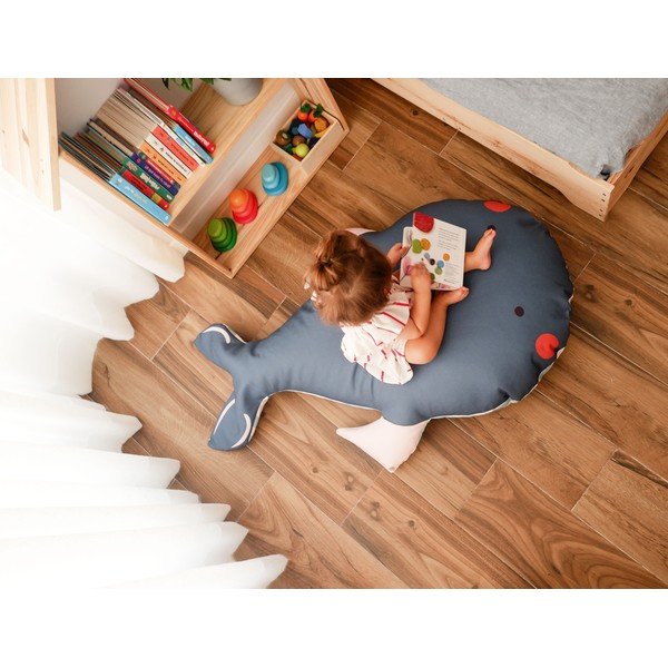 Sivý detský sedací vak Whale – The Wild Hug-image-3