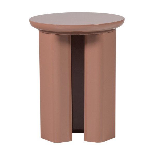 Lesklý okrúhly odkladací stolík ø 40 cm Orivo – WOOOD-image-3