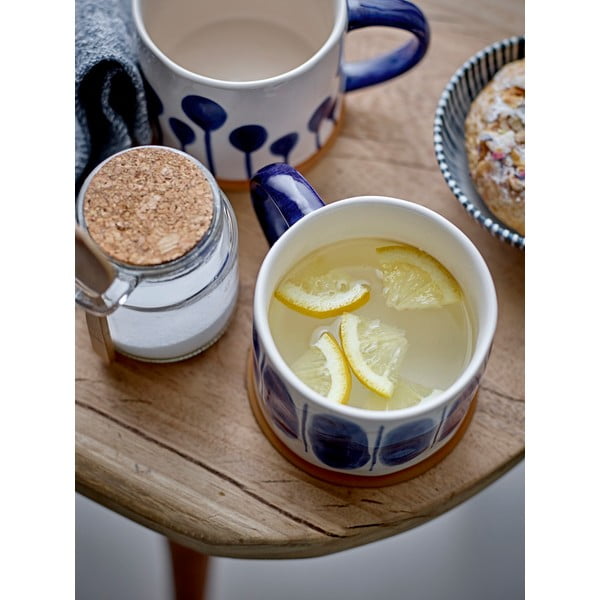 Biele/modré hrnčeky v súprave 3 ks z kameniny 450 ml Linora – Bloomingville-image-1