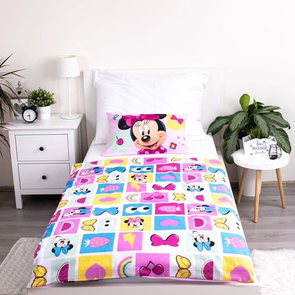 Ružové bavlnené detské obliečky do postieľky 100x135 cm Minnie "Sweet" – Jerry Fabrics-image-3