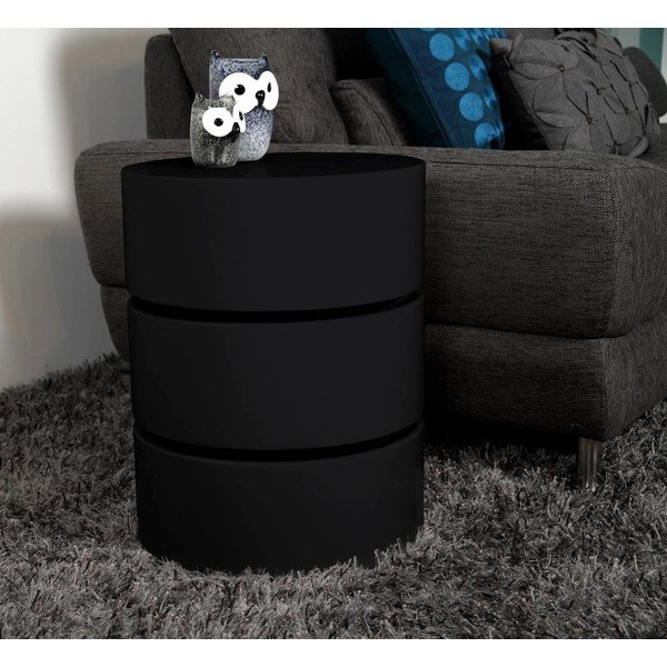 Čierny skládací konferenčný stôl Actona Pop, ⌀ 40 cm-image-1