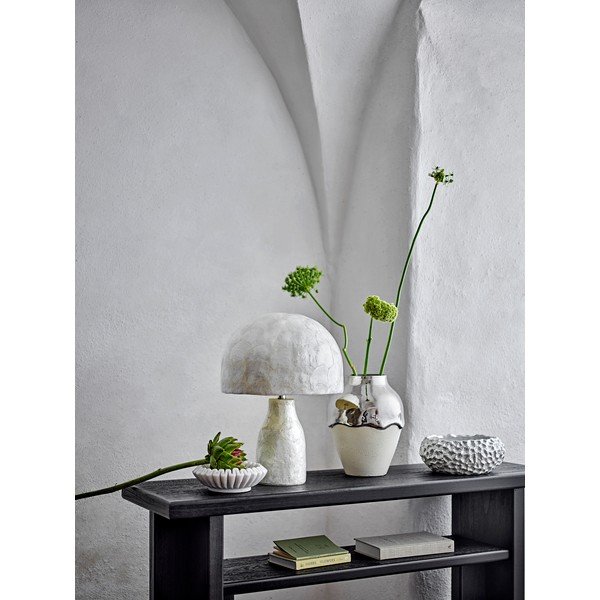 Krémovobiela/v striebornej farbe kameninová váza (výška  26 cm) Silvio – Bloomingville-image-1